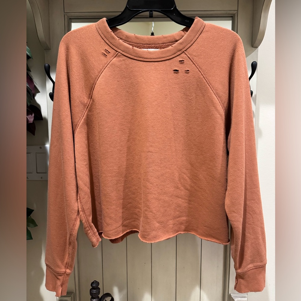 Aerie cropped distressed sweatshirt Sz S
